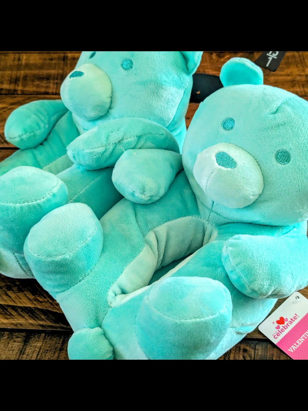 Way To Celebrate Kids Gummy Bear House Slippers Youth Size 13-1 Turquoise NWT